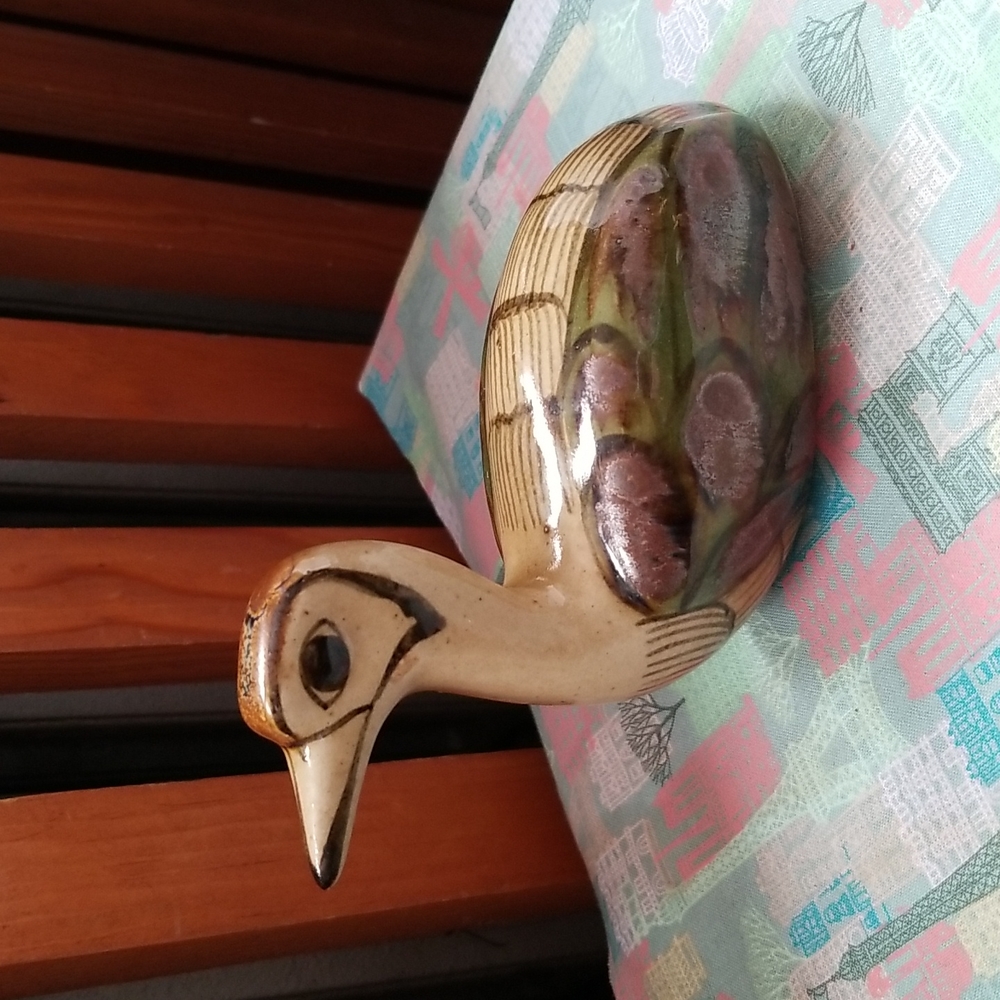 Vintage Mexican Art Pottery Duck Figurine